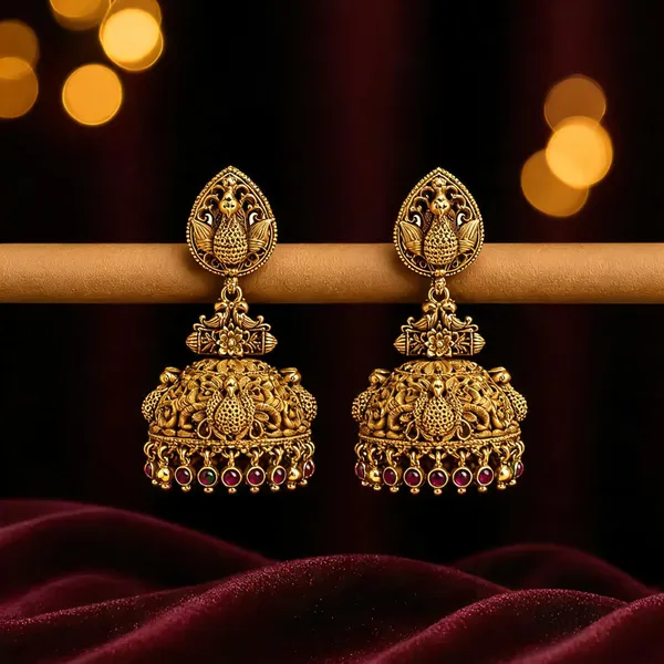 Grand_Peacock_Traditional_Jhumka_Green