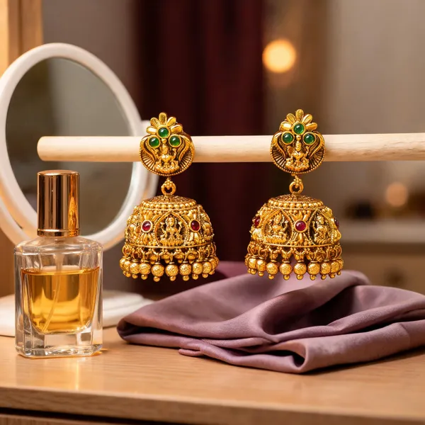 Divine_Lakshmi_Gold_Plated_Jhumka_Green