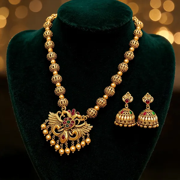 Antique_Gandaberunda_Necklace_Set_Green