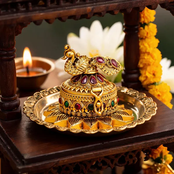 Peacock_Design_Sindoor_Box_Green