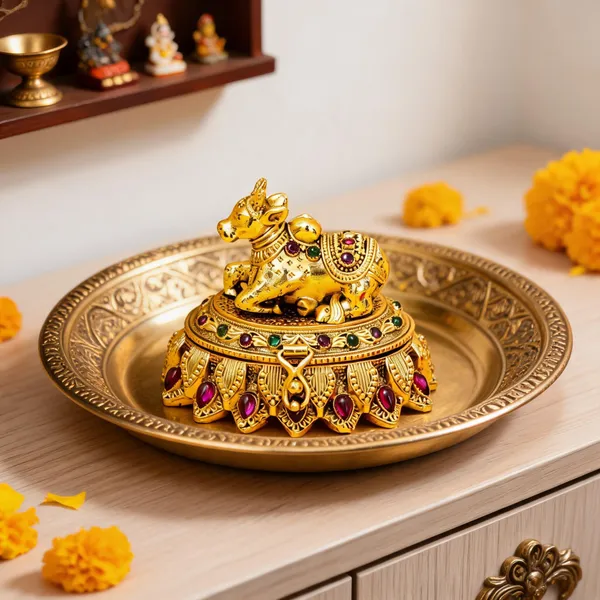 Gold_Plated_Nandi_Handcrafted_Sindoor_Box_Green