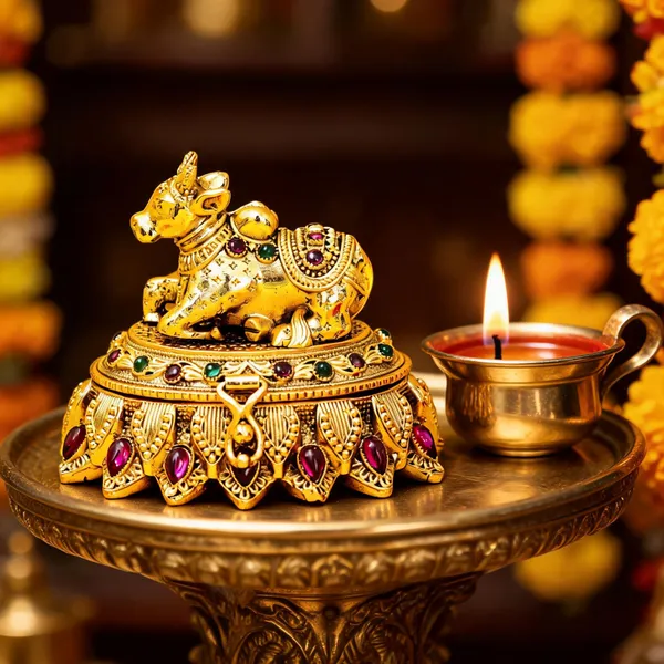 Gold_Plated_Nandi_Handcrafted_Sindoor_Box_Green