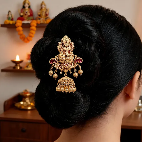 Divine_Lakshmi_Temple_Hair_Broach_Red