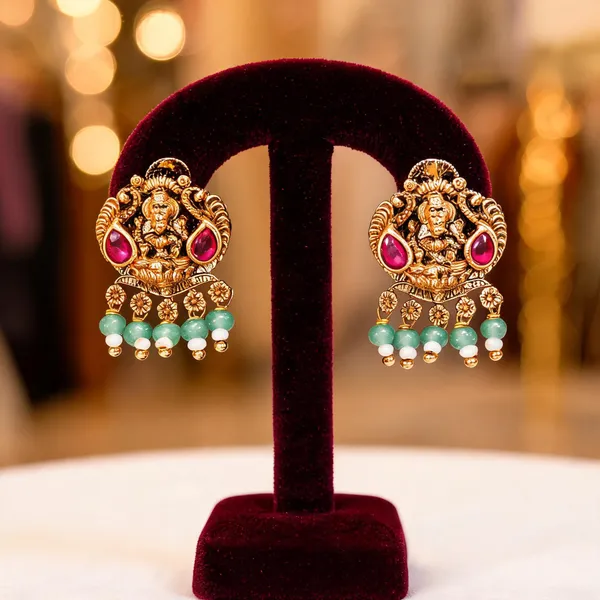 Antique_Lakshmi_Gold_Plated_Bali_Red