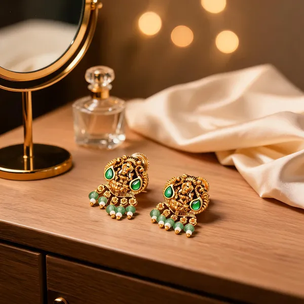 Antique_Lakshmi_Gold_Plated_Bali_Green