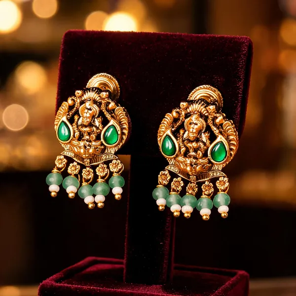 Antique_Lakshmi_Gold_Plated_Bali_Green