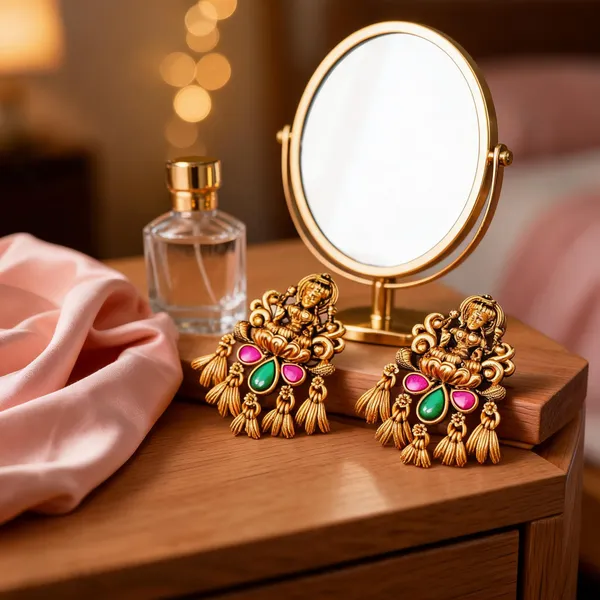 Divine_Lakshmi_Antique_Gold_Plated_Bali_Green