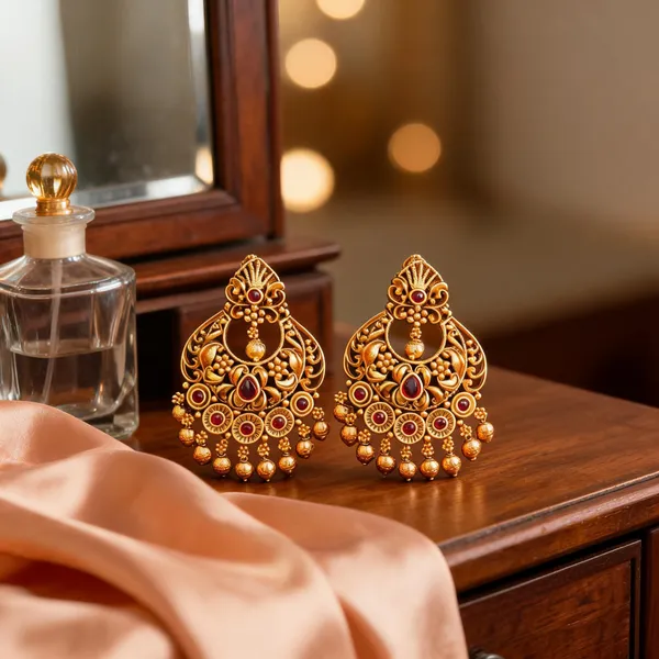 Antique_Chandbali_Red