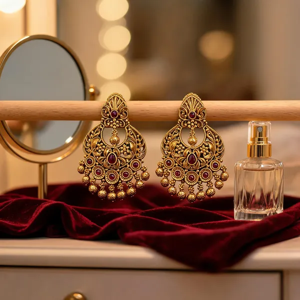 Antique_Chandbali_White