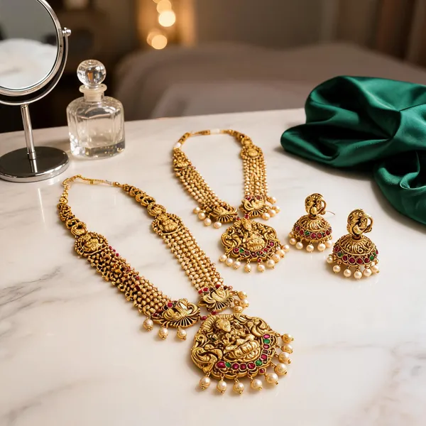 Lakshmi_Peacock_Combo_Necklace_Set_White