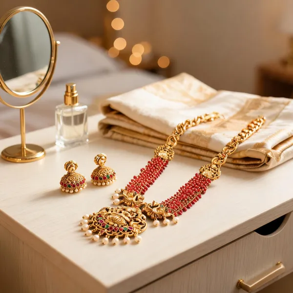 Lakshmi_Peacock_Long_Necklace_Set_Red