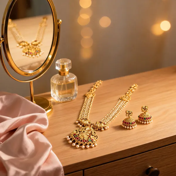 Lakshmi_Peacock_Long_Necklace_Set_Gold