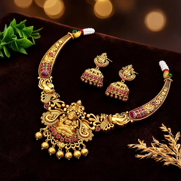 Lakshmi_Peacock_Necklace_Set_Red