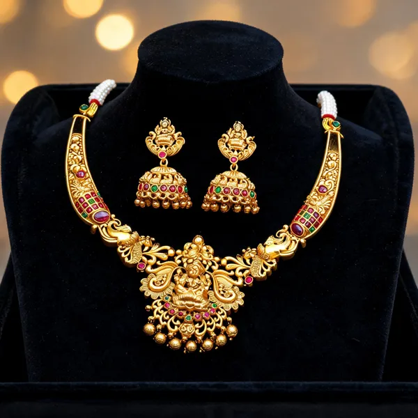 Lakshmi_Peacock_Necklace_Set_Green