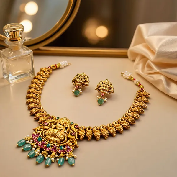 Antique_Lakshmi_Necklace_Set_Green