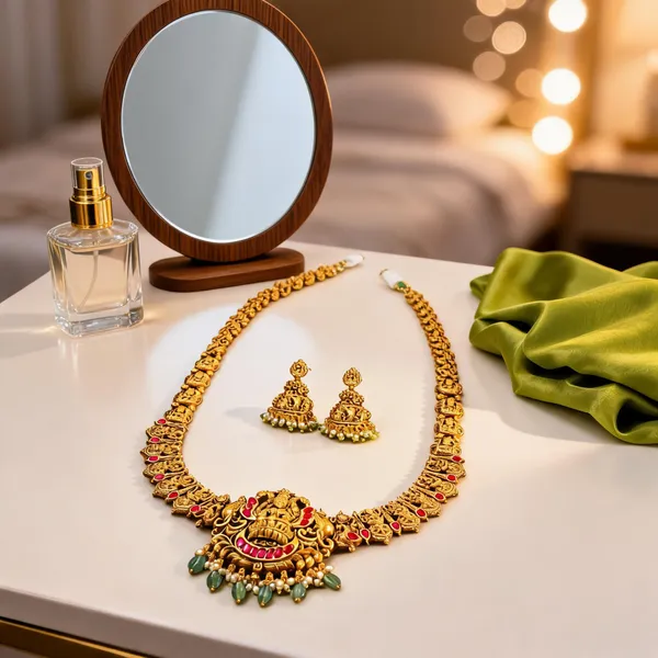 Divine_Lakshmi_Temple_Long_Necklace_Set_Red
