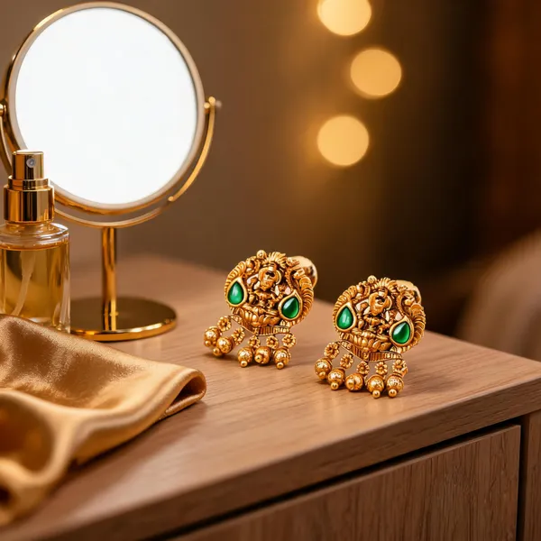 Antique_Lakshmi_Gold_Plated_Bali_Gold_Green