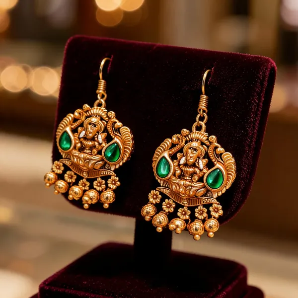 Antique_Lakshmi_Gold_Plated_Bali_Gold_Green