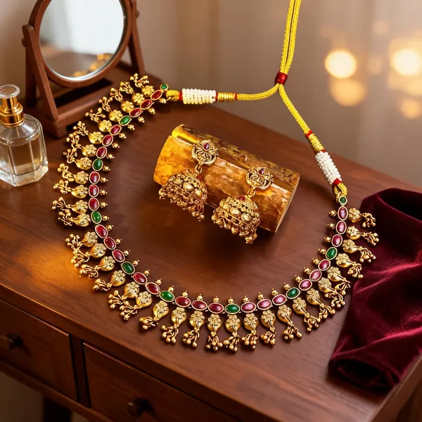 Ethnic_Elegance_Temple_Necklace_Set_Green