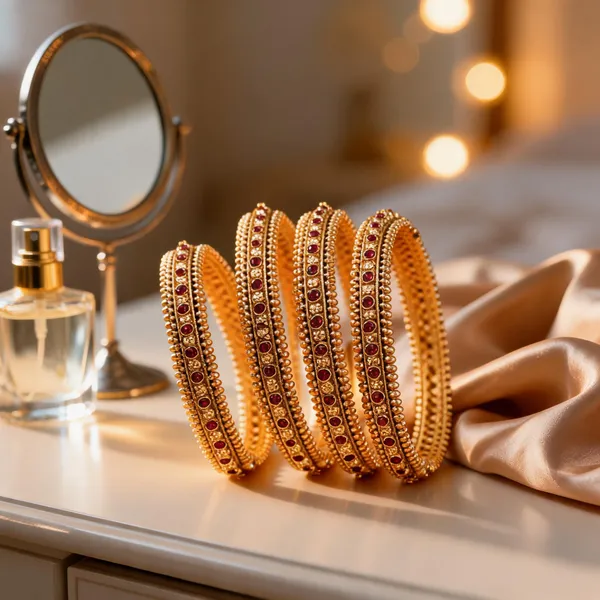 Handcrafted_Antique_Paired_Bangle_Red_Pack_Of_4