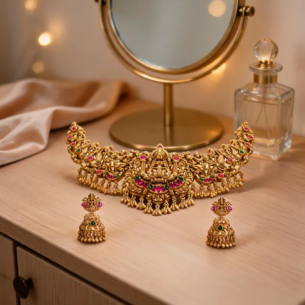 Royal_Roots_Necklace_Set_Gold_Green