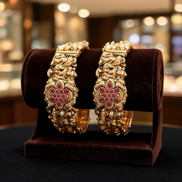 Divine_Lakshmi_Antique_Temple_Bangle_Red