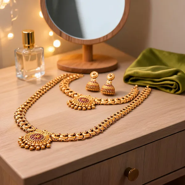 Ethnic_Gold_Plated_Temple_Jewellery_Combo_Set_Red