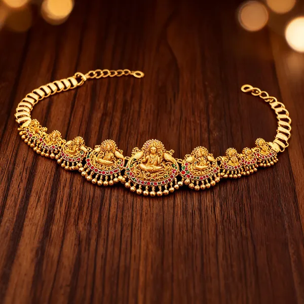 Antique_Gold_Plated_Lakshmi_Temple_Kamarbandh_Green