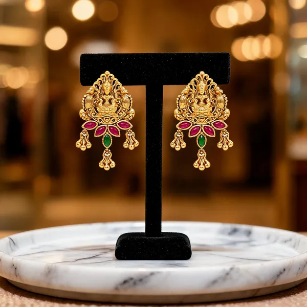 Gold_Plated_Temple_Bali_With_Lakshmi_Design_Multicolor_Stones_Green
