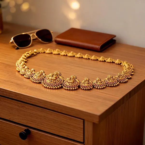 Antique_Gold_Plated_Lakshmi_Temple_Kamarbandh_Red