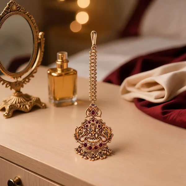 Divine_Grace_Antique_Maang_Tikka_Red