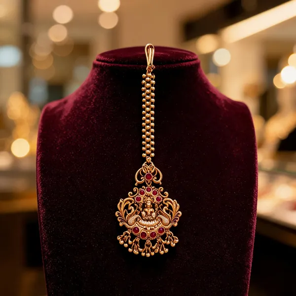 Divine_Grace_Antique_Maang_Tikka_Red