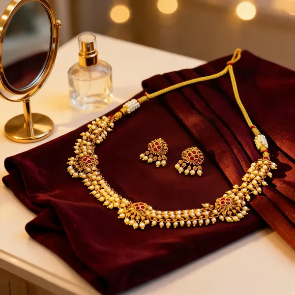 South_Indian_Temple_Necklace_Set_Pearl_Gemstone_Beauty_A_Red