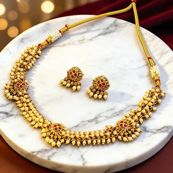 South_Indian_Temple_Necklace_Set_Pearl_Gemstone_Beauty_A_Red