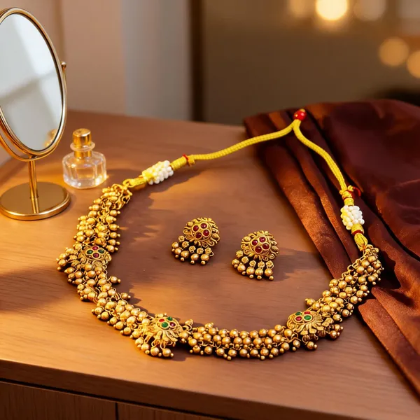 South_Indian_Temple_Necklace_Set_Pearl_Gemstone_Beauty_A_Gold_Green