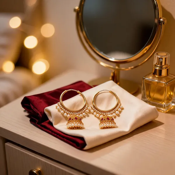 Gold_Plated_Bali_With_Stone_Studded_Jhumka_Red