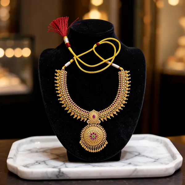 Intricate_Temple_Short_Necklace_Red
