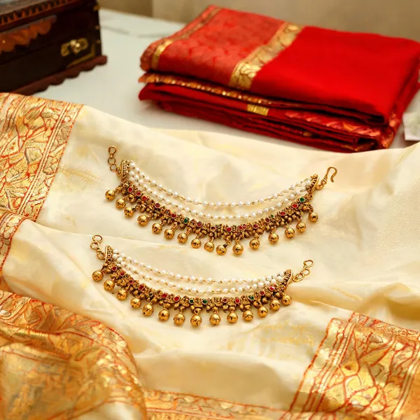 Luxury_Bridal_Gold_Plated_Ear_Chain_Green