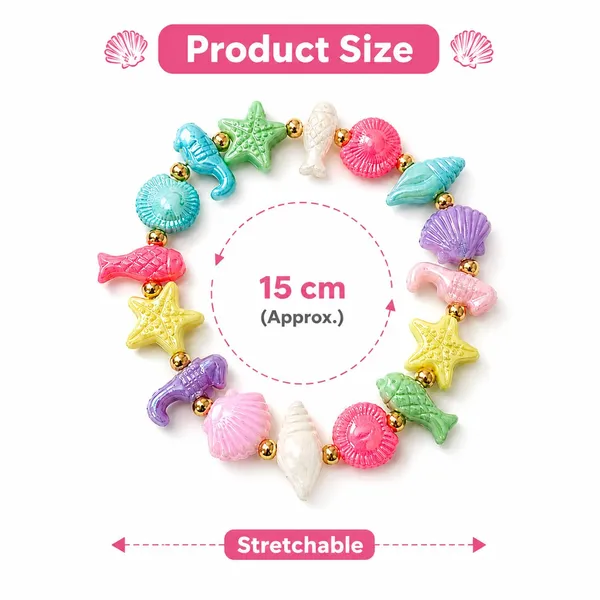 Multicolour_Acrylic_Mermaid_Ocean_Charm_Stretchable_Bracelet_Set_Of_6_For_Girls