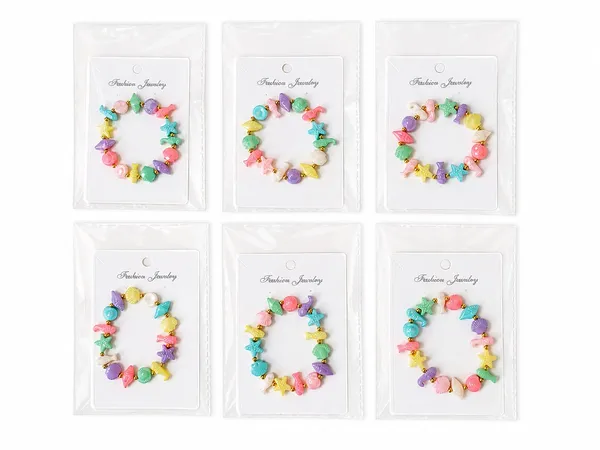 Multicolour_Acrylic_Mermaid_Ocean_Charm_Stretchable_Bracelet_Set_Of_6_For_Girls