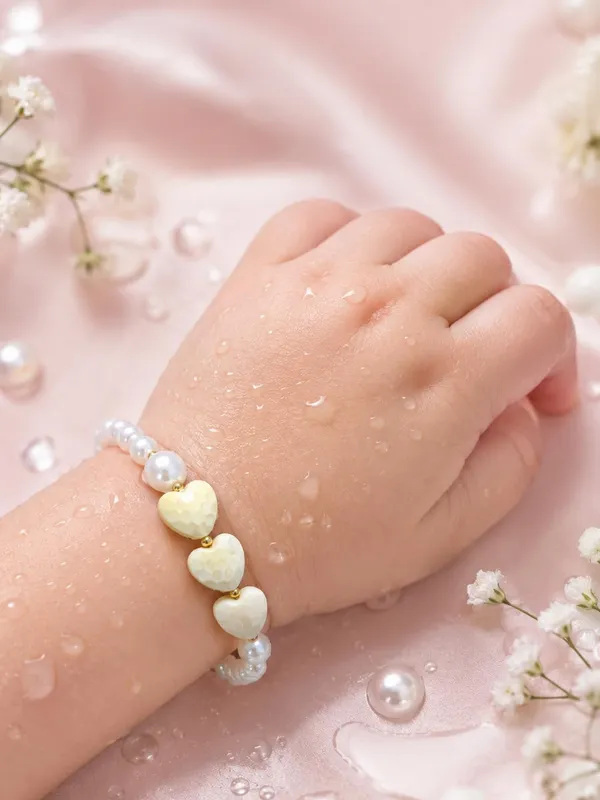 Yellow_Pastel_Acrylic_Pearl_Heart_Necklace_Bracelet_Set_For_Girls
