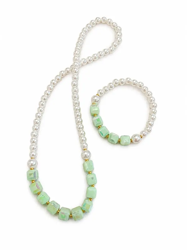 Green_Acrylic_Pearl_Beaded_Necklace_Bracelet_Set_For_Girls
