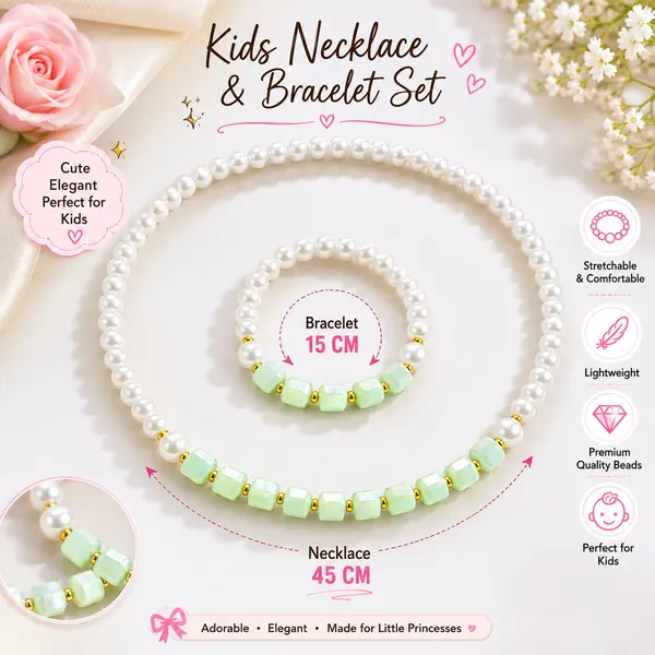 Green_Acrylic_Pearl_Beaded_Necklace_Bracelet_Set_For_Girls