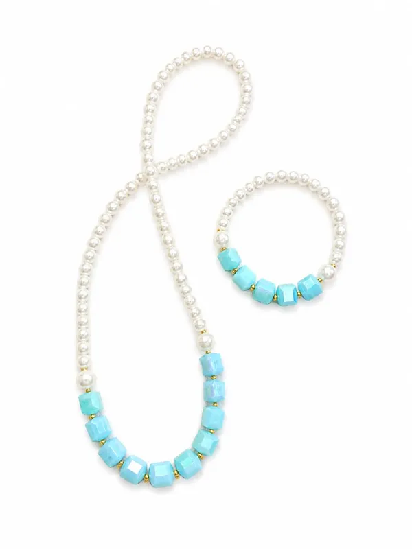 Blue_Acrylic_Pearl_Beaded_Necklace_Bracelet_Set_For_Girls