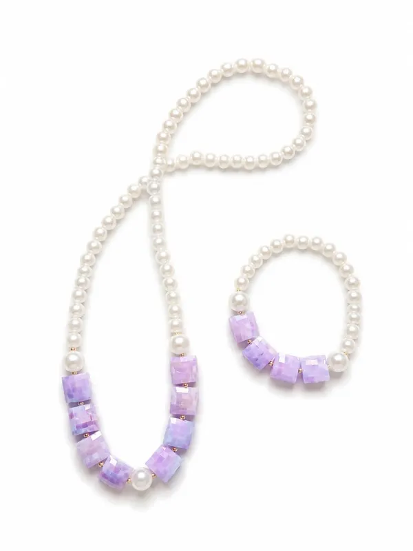 Purple_Plastic_Pearl_Beaded_Necklace_Bracelet_Set_For_Girls