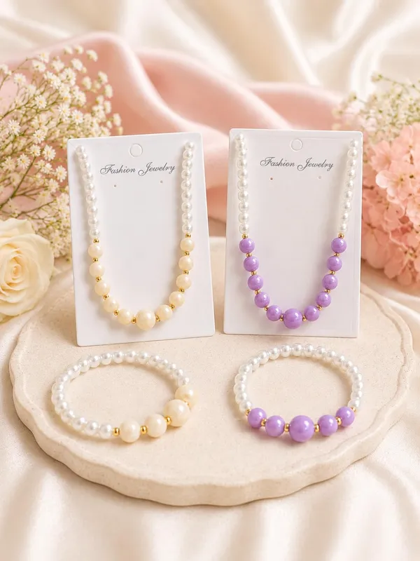 Multicolor_Acrylic_Beaded_Necklace_Bracelet_Jewellery_Set_For_Girls