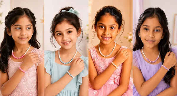 Multicolour_Acrylic_Beaded_Necklace_Bracelet_Set_For_Girls