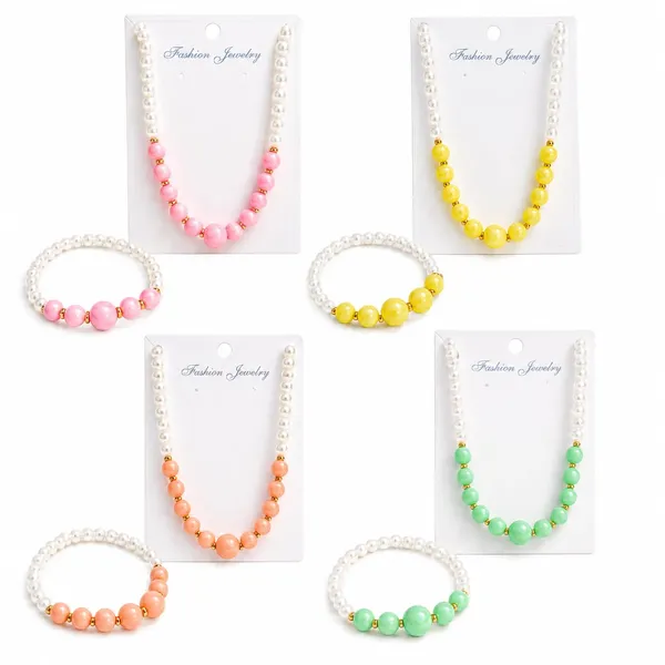 Pastel_Multicolour_Acrylic_Beaded_Necklace_Bracelet_Set_For_Girls