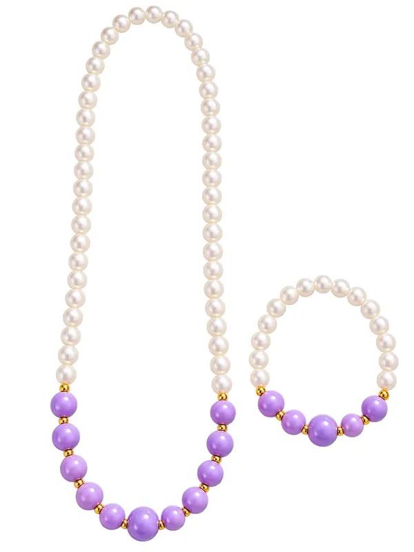 Purple_Acrylic_Beaded_Necklace_Bracelet_Jewellery_Set_For_Girls
