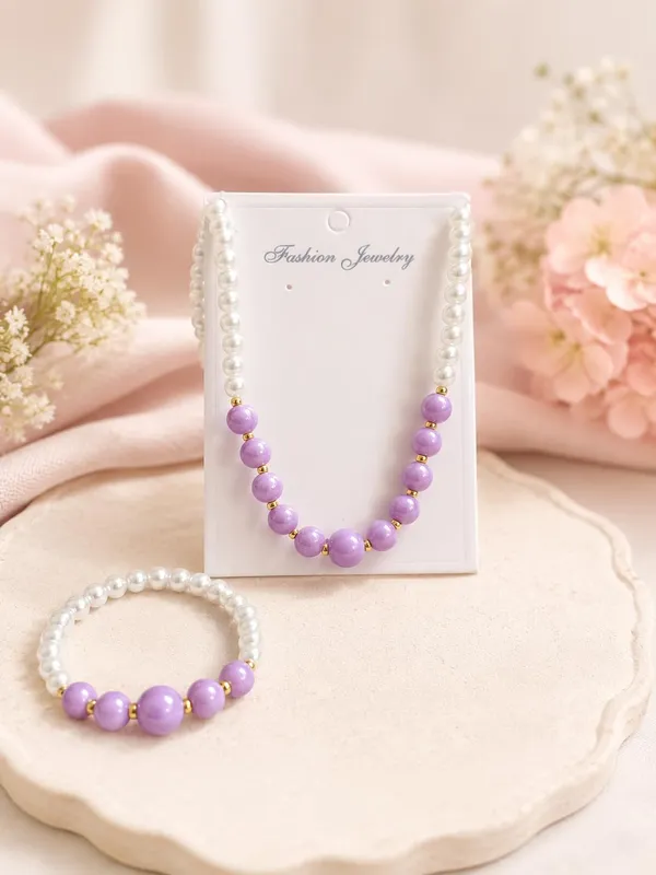 Purple_Yellow_Acrylic_Beaded_Necklace_Bracelet_Set_For_Girls